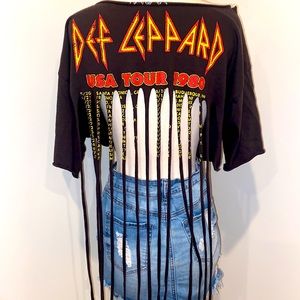 Distressed cut band tshirt